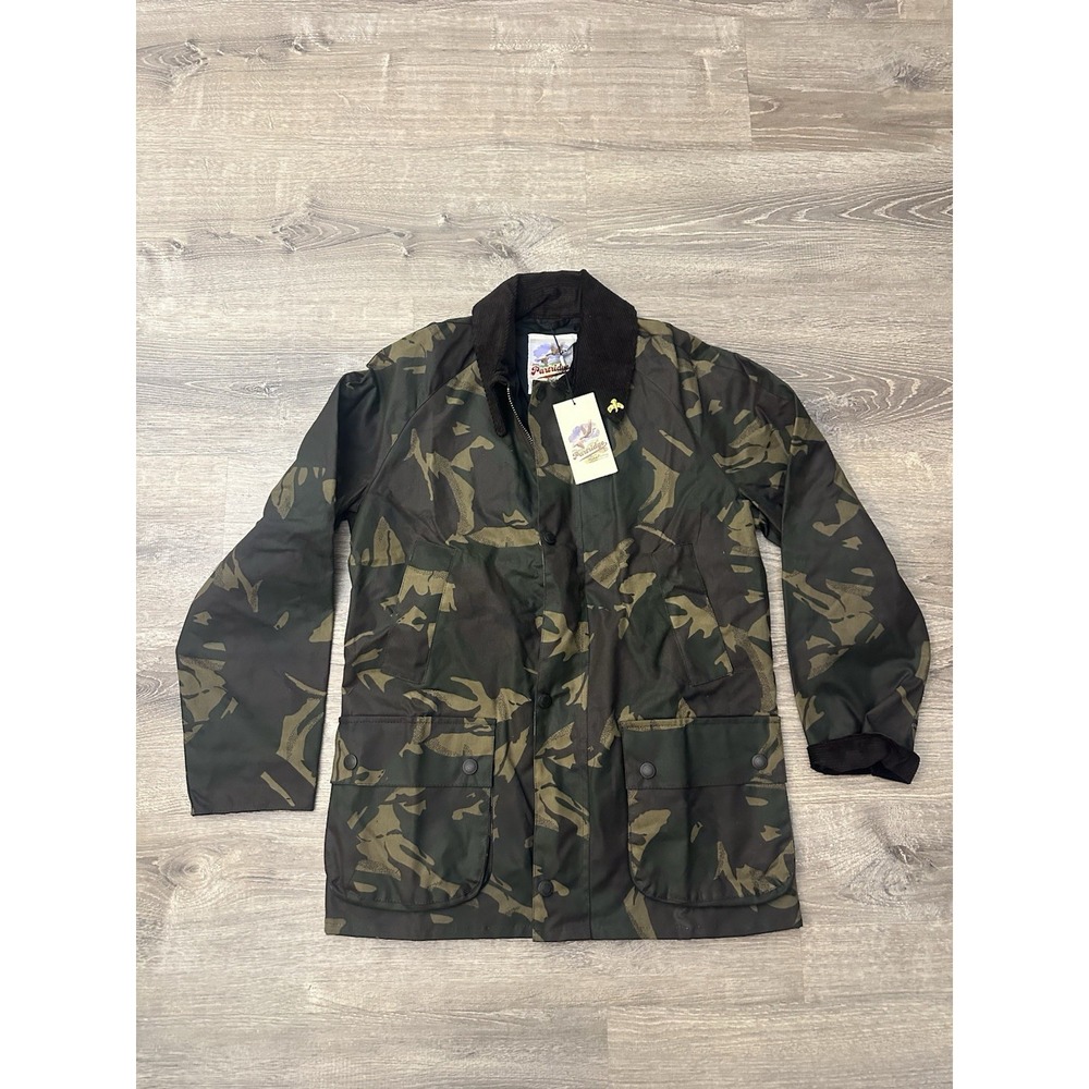 John Partridge Wax Cotton Landowner  Jacket Men's Medium Coat Camo England Pin